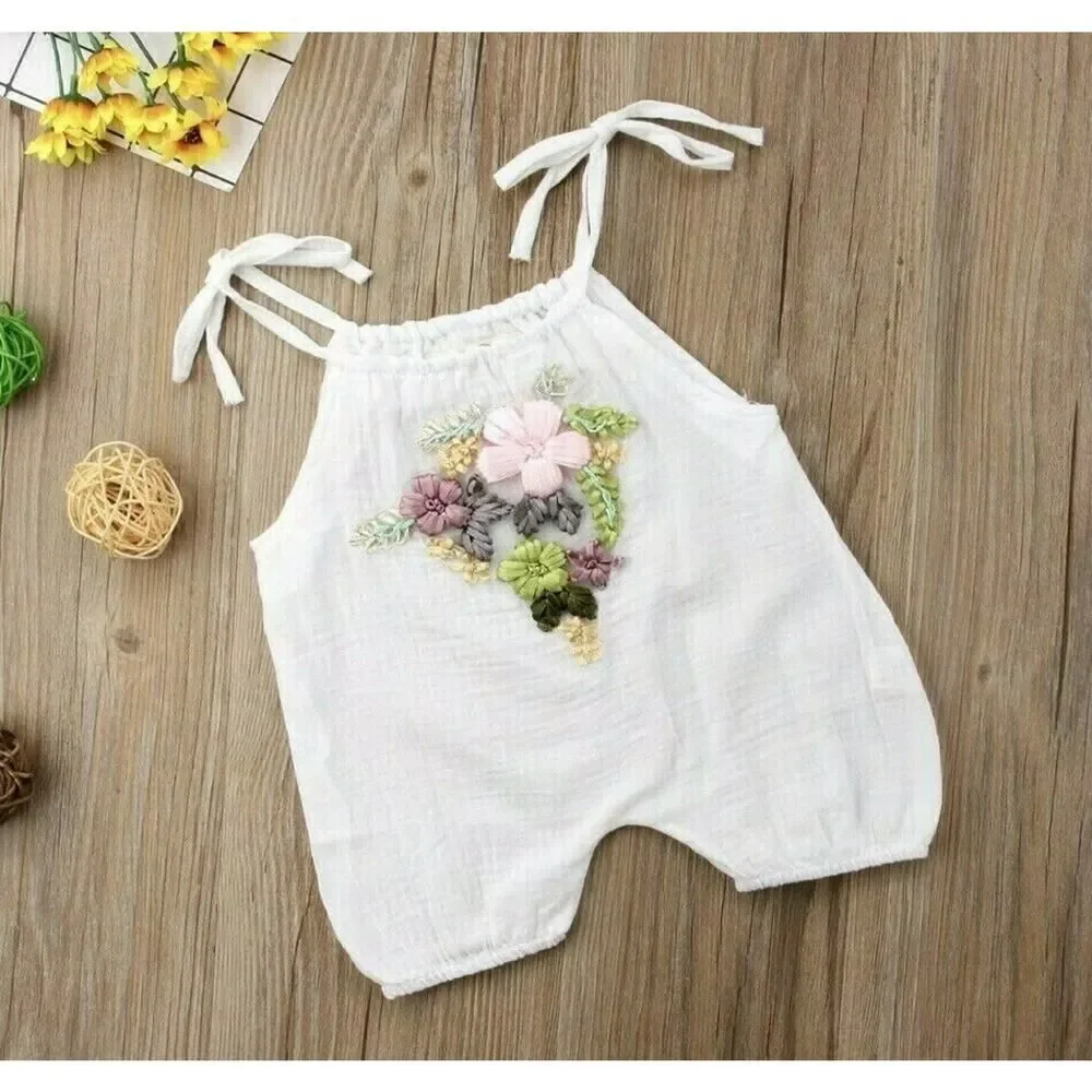 Los Angeles Boutique Baby Girl Bubble Romper One-Piece Jumpsuit Boho Gauzy 3-6 M